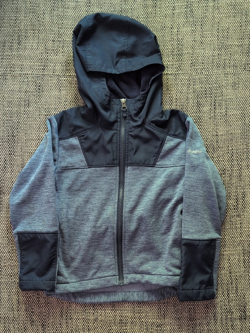 Columbia Navy and Heather Gray Hooded Zip Sweatshirt